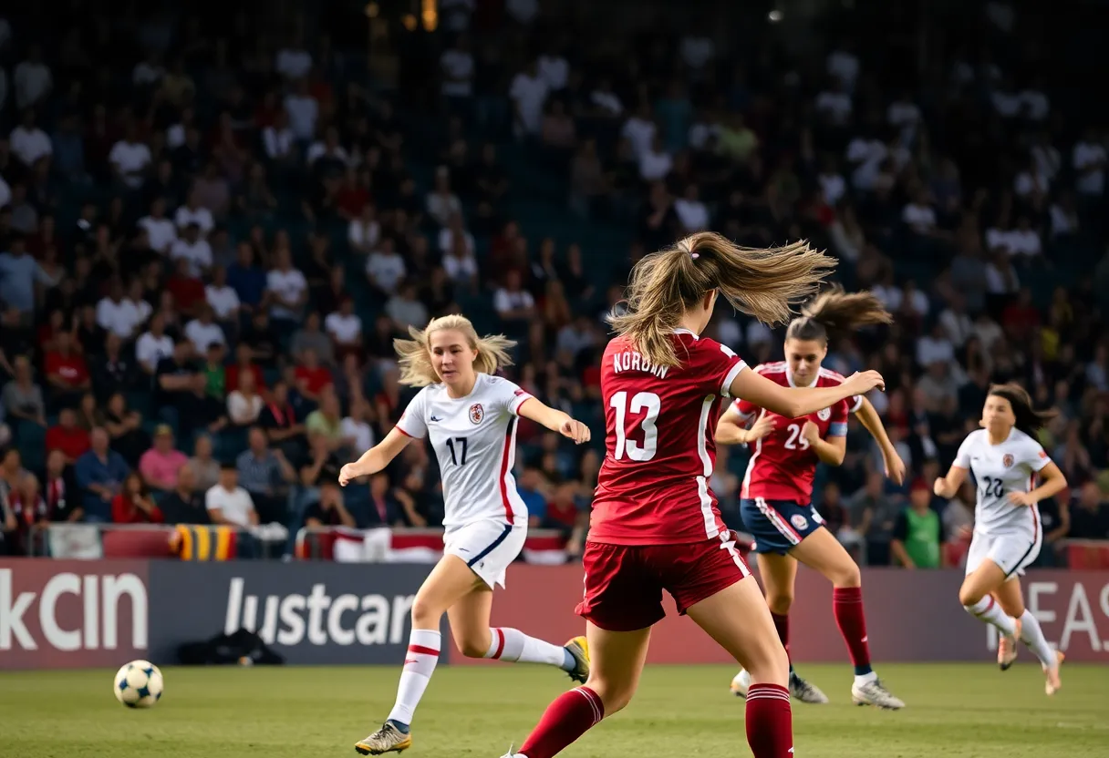 Action shot from SIUE women's soccer match