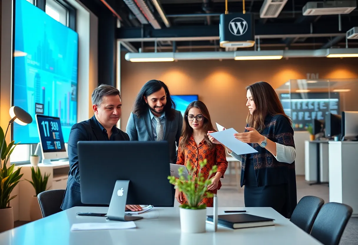 Stamm Technologies team working together in a modern office.