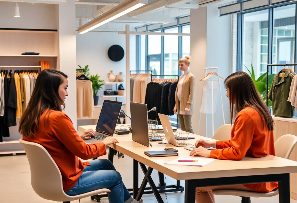 Image of Wantable's corporate office showcasing teamwork and technology in fashion styling.