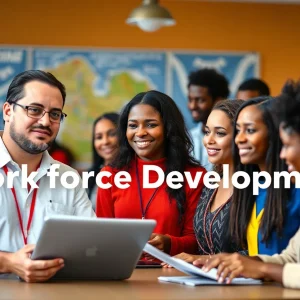 Group participating in workforce development training in Wisconsin