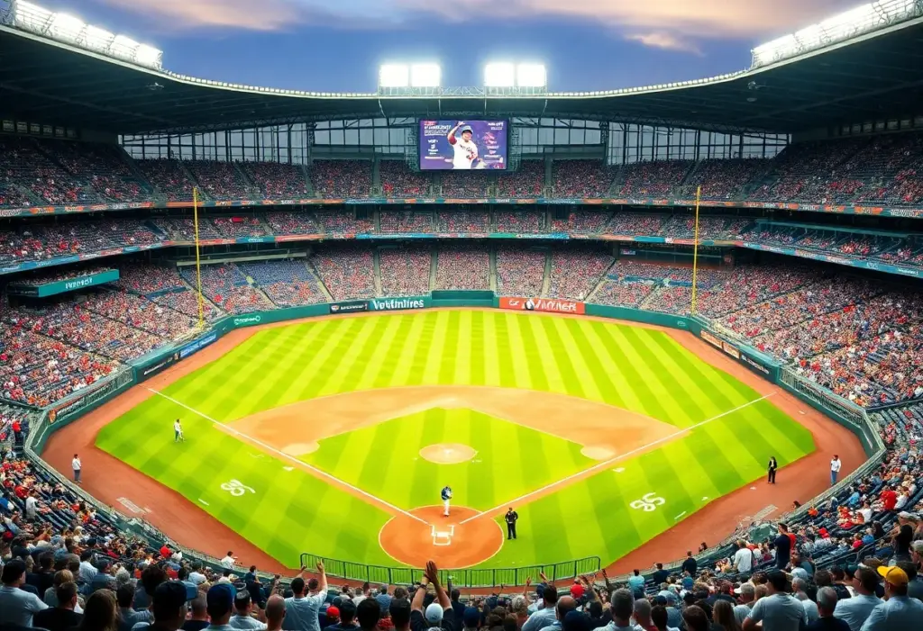 Fans cheering at a baseball playoff game between Milwaukee Brewers and Chicago Cubs