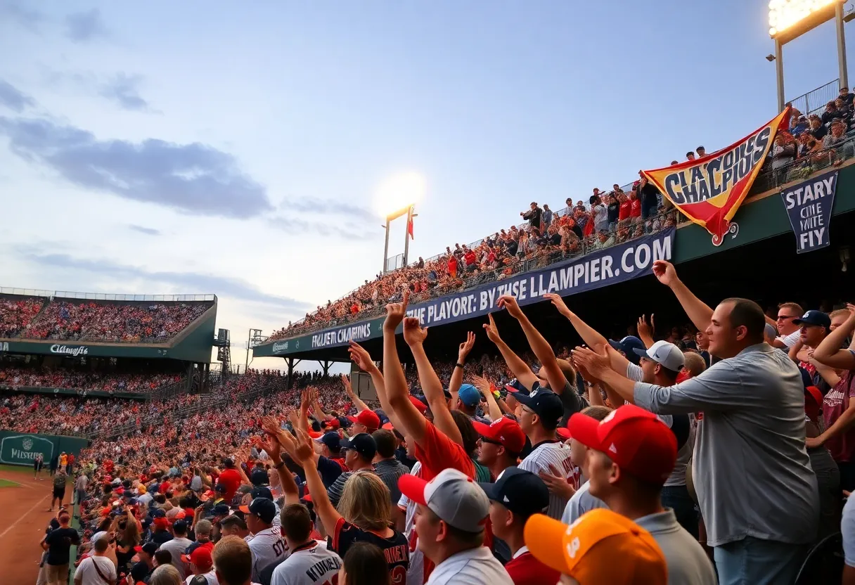 Milwaukee Brewers fans cheer after a playoff win