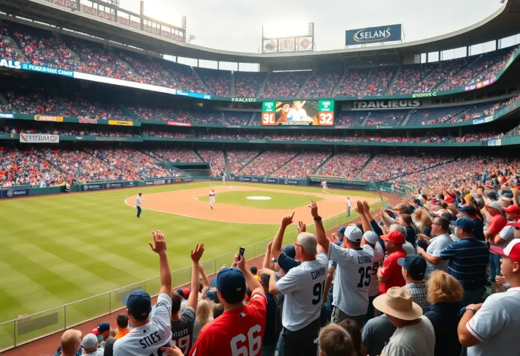 Fans celebrating during the Brewers vs Cubs game