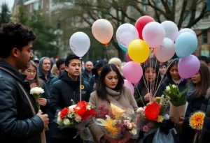 Community members release balloons in memory of Elijah Wilks