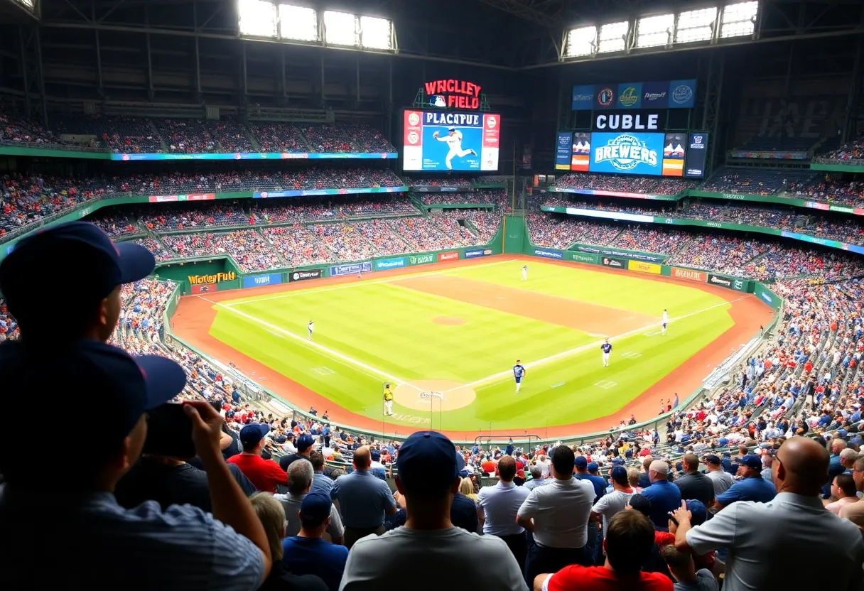 Chicago Cubs playing against Milwaukee Brewers in NLDS Game 4