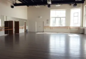 Empty dance studio highlighting safety issues