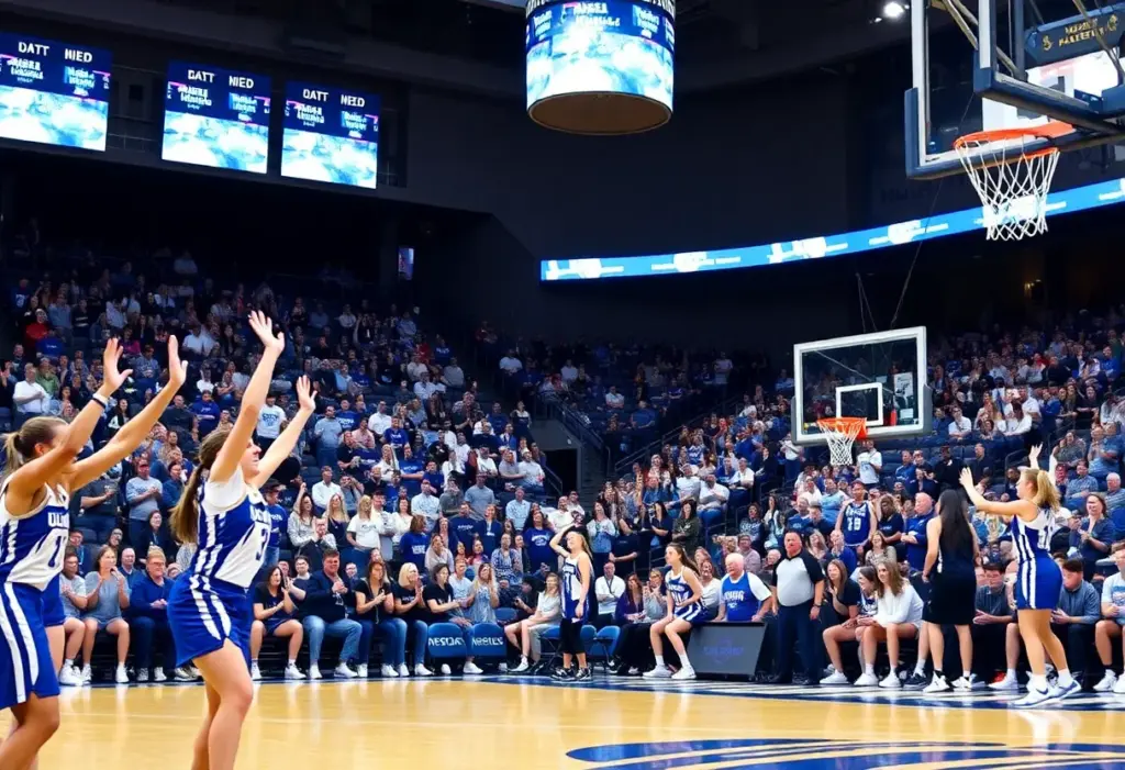 DePaul women's basketball team playing during an exhibition game