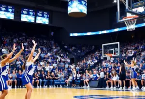 DePaul women's basketball team playing during an exhibition game