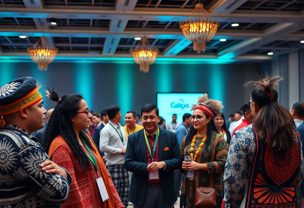 Indigenous entrepreneurs networking at the Indigenous Biz Con in Milwaukee