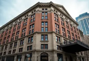 Exterior view of the Iron Horse Hotel in Milwaukee
