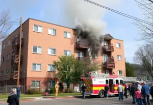 Firefighters responding to an apartment fire in Milwaukee