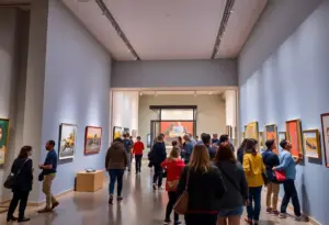 Entrance of the Milwaukee Art Museum with visitors