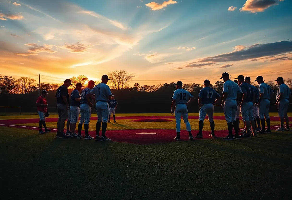 Milwaukee Brewers team discussing strategy on the baseball field