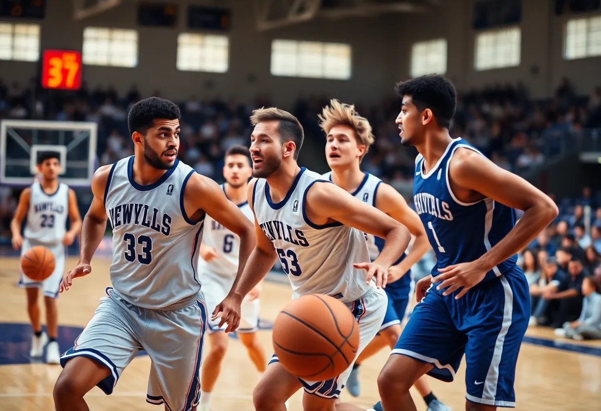 Milwaukee Bucks players in action during a basketball game