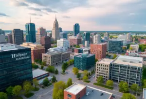 View of Milwaukee showing healthcare facilities and tech developments