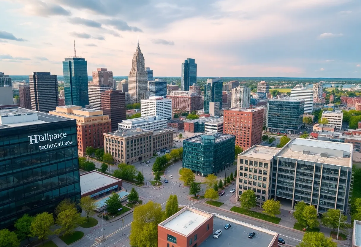View of Milwaukee showing healthcare facilities and tech developments