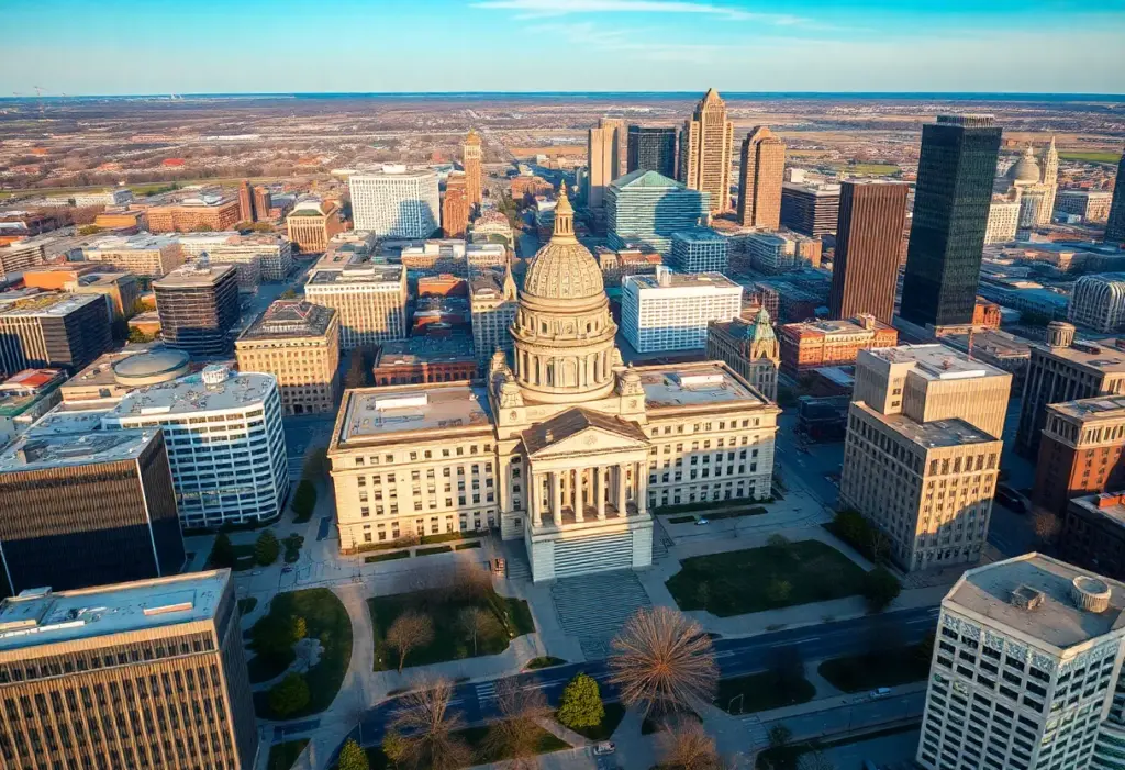 Milwaukee cityscape highlighting government and transportation services