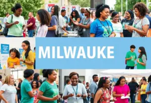 Community members participating in various health events in Milwaukee