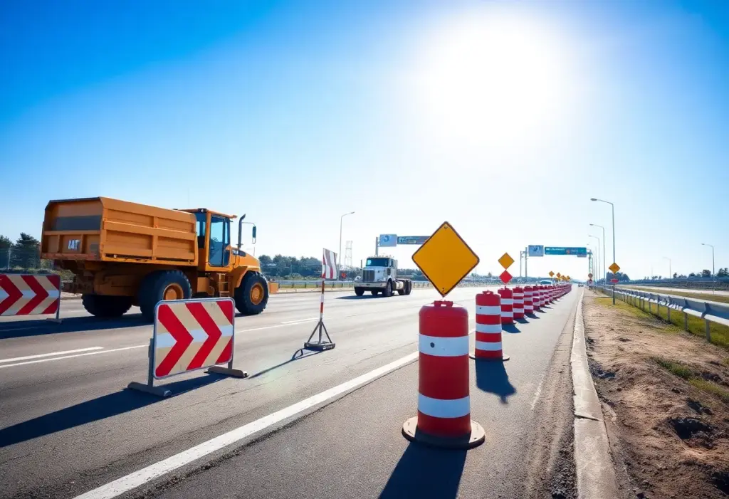 Construction work on I-94 East-West in Milwaukee