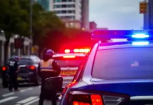 Police cars at a traffic incident scene in Milwaukee