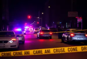 Milwaukee police cars at a crime scene with caution tape.