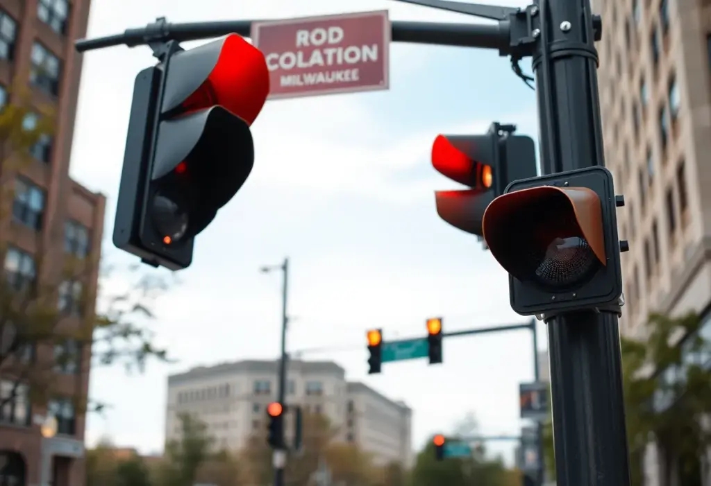 Red light camera on a Milwaukee street