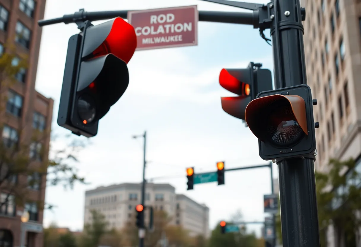 Red light camera on a Milwaukee street