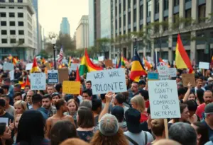 Crowd at No Kings Day protest in Milwaukee