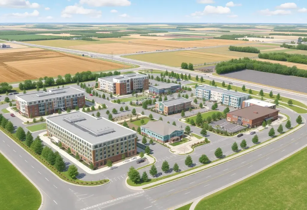 Conceptual image of mixed-use development in Oconomowoc