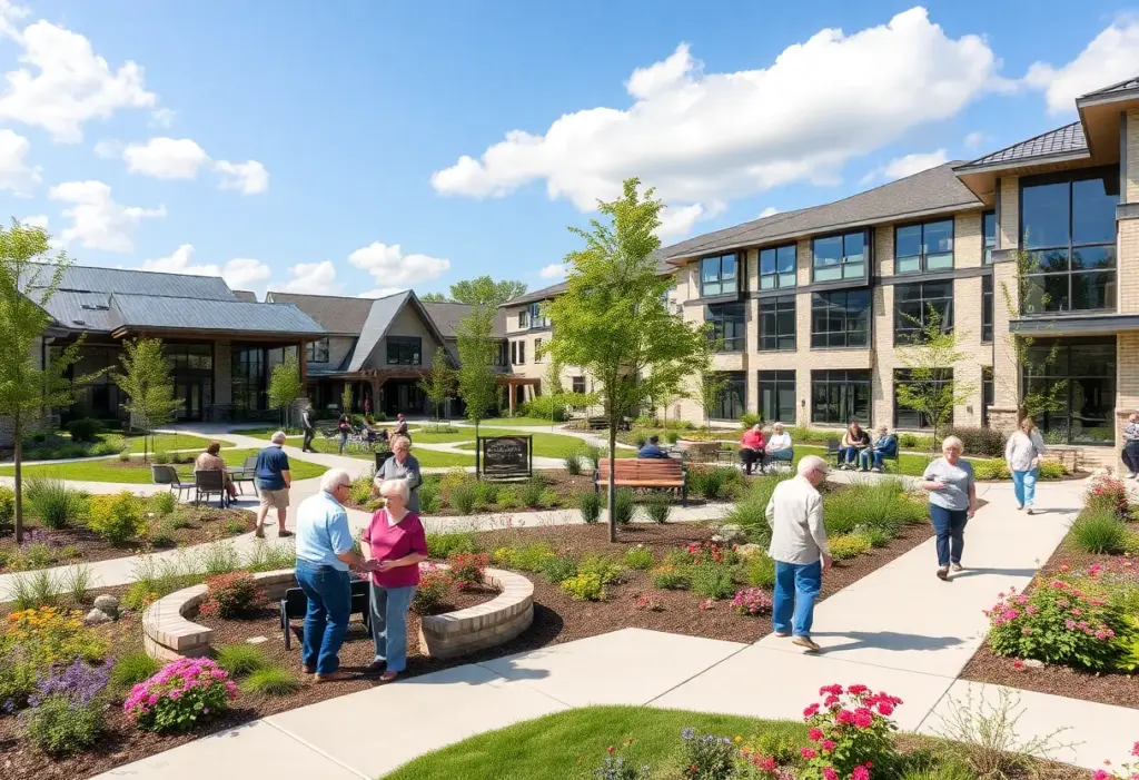 Seniors enjoying the outdoors at a Milwaukee senior living community