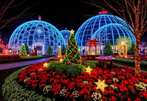 Decorated holiday garden at Mitchell Park Domes in Milwaukee