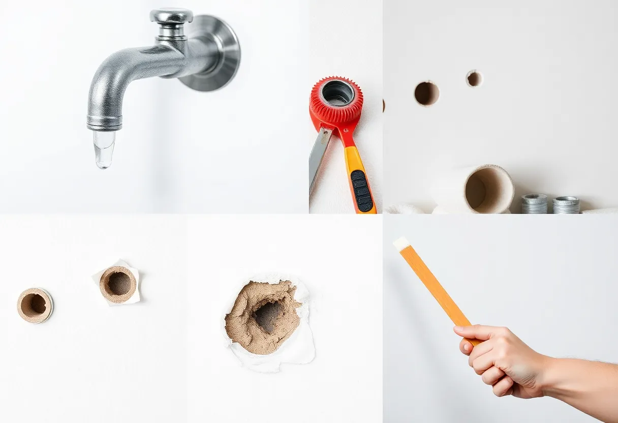 Collage of DIY home repair projects.