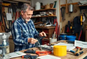 Person working on a DIY home repair project