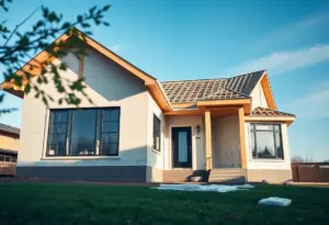 Home construction site in Milwaukee adhering to building regulations