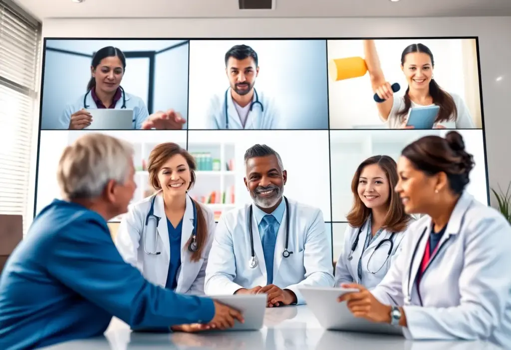 Healthcare professionals attending a virtual health event in Milwaukee.