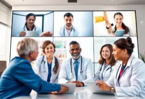 Healthcare professionals attending a virtual health event in Milwaukee.