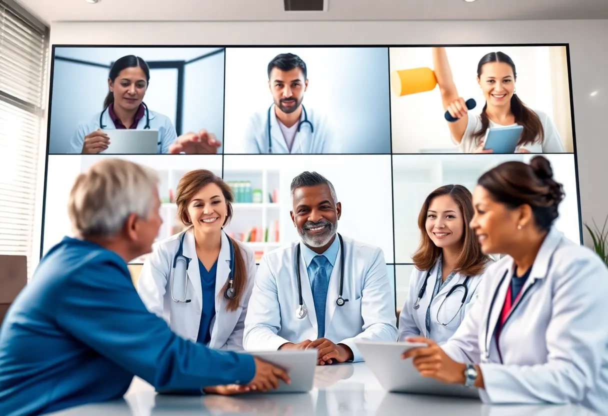 Healthcare professionals attending a virtual health event in Milwaukee.