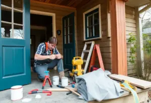 Homeowner engaged in DIY home repairs in Milwaukee