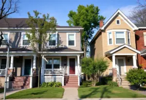 A street view of homes in a Milwaukee neighborhood ideal for first-time buyers.