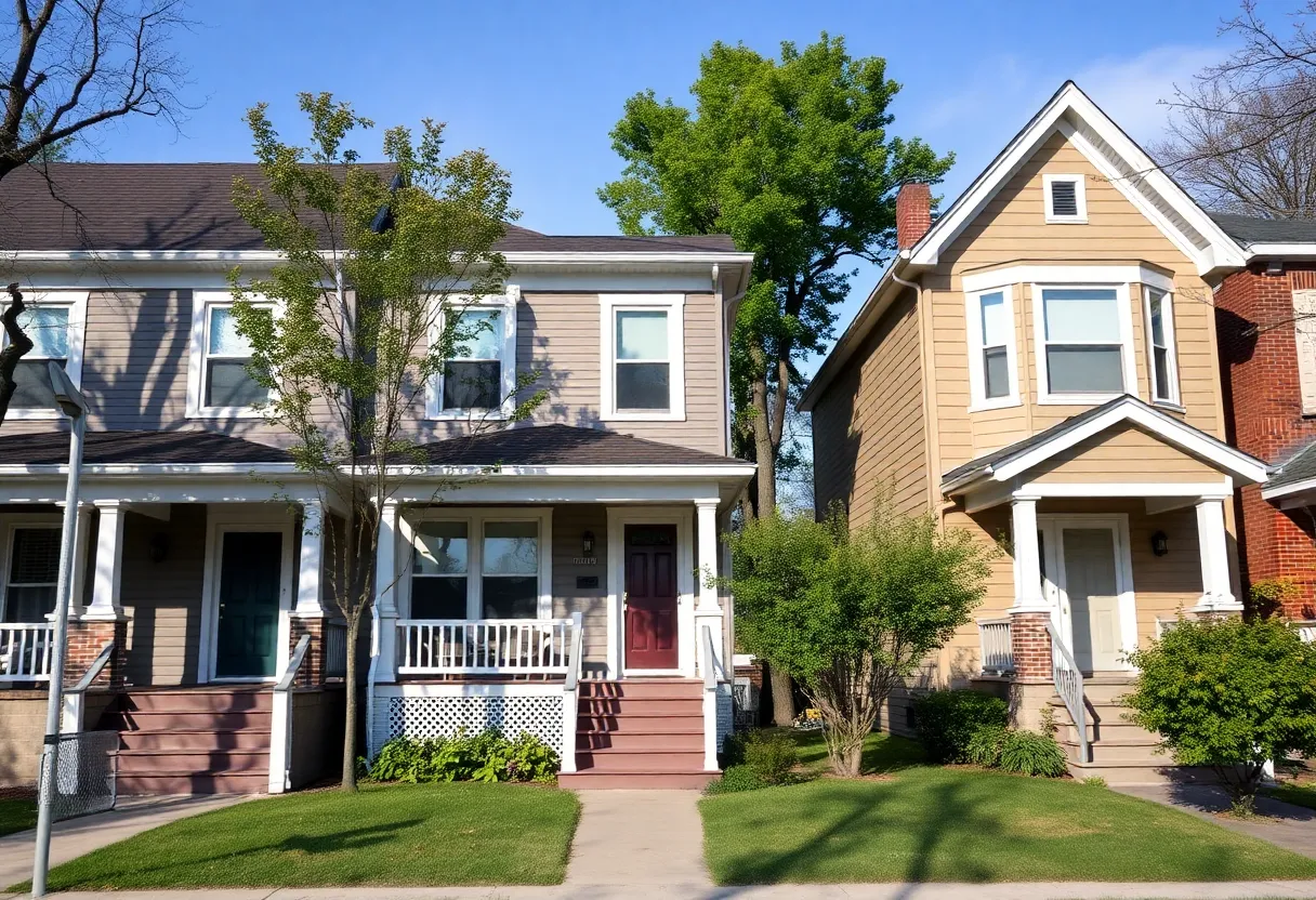 A street view of homes in a Milwaukee neighborhood ideal for first-time buyers.