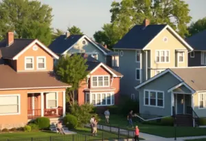 Diverse homes in a Milwaukee neighborhood with community activities